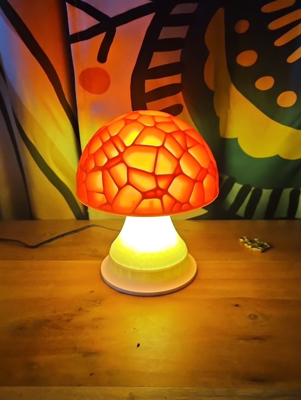 Mushroom Table Lamp Orange Cottagecore Home Decor